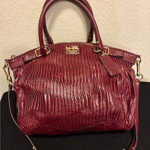 Coach Burgundy Leather Tote Bag
